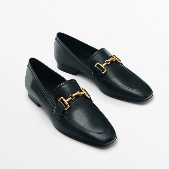 NWT Massimo Duttti Black Leather Horsebit Loafer Size 9 - Picture 1 of 10